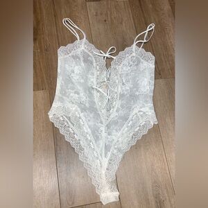 Victoria's Secret vintage gold label ivory Lace Bodysuit